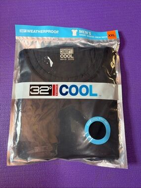 32° Cool Men’s Black Short Sleeve Crew Neck Undershirt - XXL